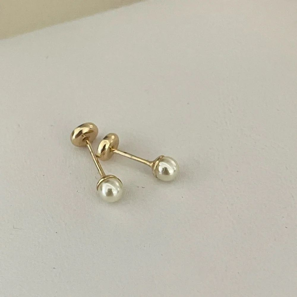 18k Gold Filled Baby Pearl Stud Earrings